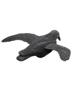 Lokvogel vliegende/ invallende kraai 41cm geflockt