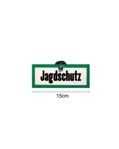    Signaalbord aluminium „Jagdschutz“ voor in de auto met zuignap maat 15 x 6 cm - 1mm dik - ProLoo
