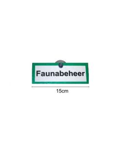 Signaalbord aluminium „Faunabeheer“ voor in de auto met zuignap maat 15 x 6 cm - 1mm dik - ProLoo